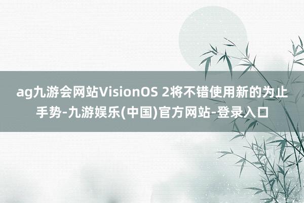 ag九游会网站VisionOS 2将不错使用新的为止手势-九游娱乐(中国)官方网站-登录入口