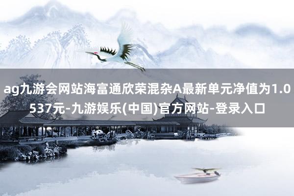 ag九游会网站海富通欣荣混杂A最新单元净值为1.0537元-九游娱乐(中国)官方网站-登录入口