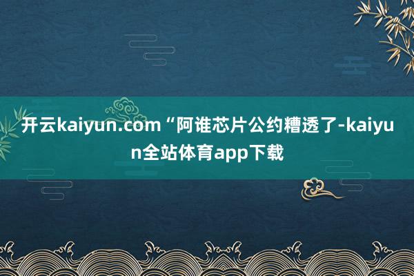 开云kaiyun.com“阿谁芯片公约糟透了-kaiyun全站体育app下载