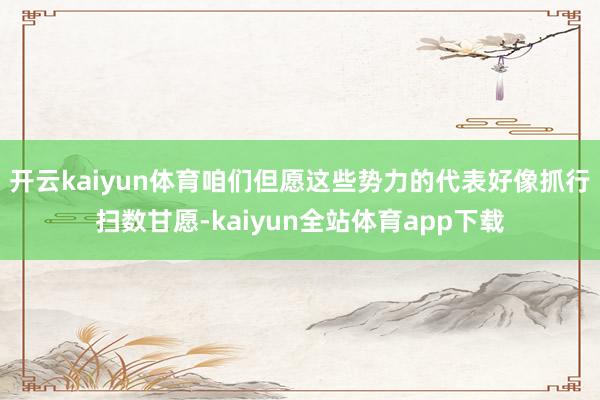 开云kaiyun体育咱们但愿这些势力的代表好像抓行扫数甘愿-kaiyun全站体育app下载