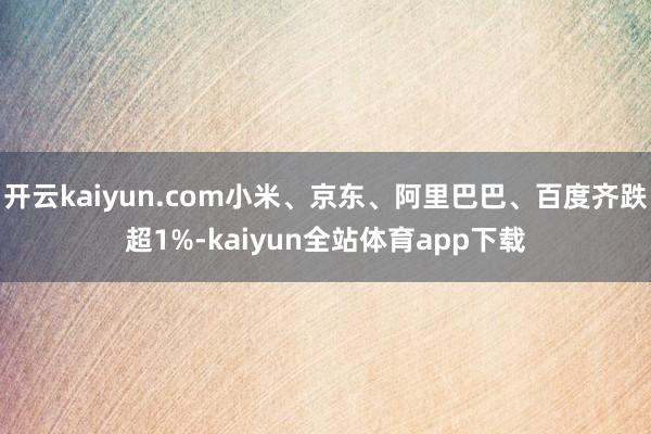 开云kaiyun.com小米、京东、阿里巴巴、百度齐跌超1%-kaiyun全站体育app下载