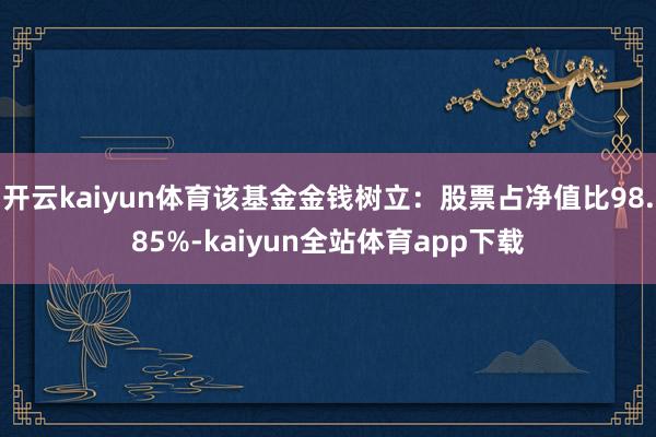 开云kaiyun体育该基金金钱树立：股票占净值比98.85%-kaiyun全站体育app下载