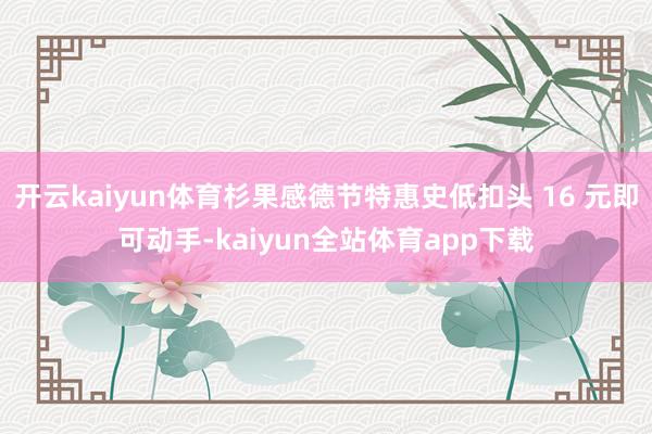 开云kaiyun体育杉果感德节特惠史低扣头 16 元即可动手-kaiyun全站体育app下载