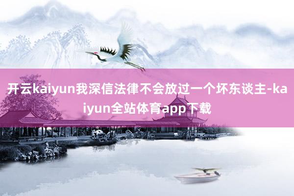 开云kaiyun我深信法律不会放过一个坏东谈主-kaiyun全站体育app下载