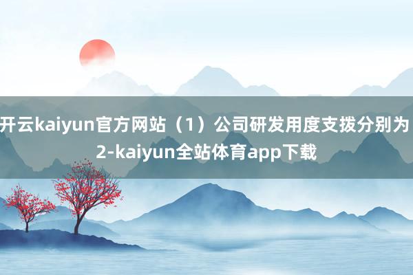 开云kaiyun官方网站（1）公司研发用度支拨分别为 2-kaiyun全站体育app下载