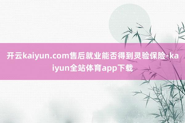 开云kaiyun.com售后就业能否得到灵验保险-kaiyun全站体育app下载